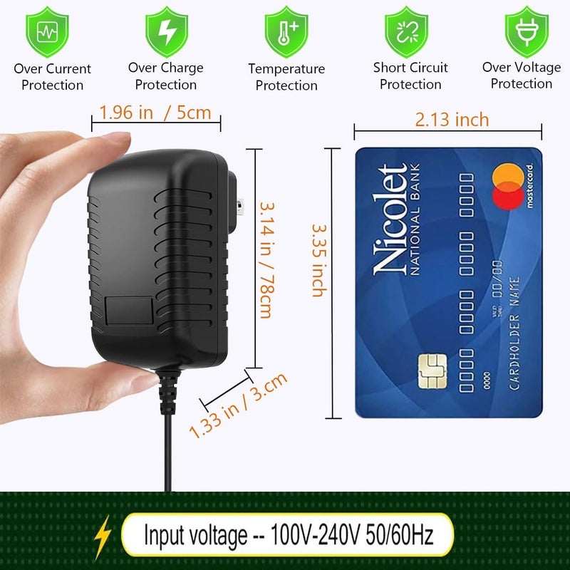 UORLEN سلك طاقة DC 12V لبيانو ياماها PSR YTP YTG EZ P Series PSR-E273 PSR-500 PSR-EW300 PSR-EW310 PSR-E373 PSR-E413 PSR-E473 P-60 P-125 بديل PA130 PA150 محول الطاقة - Image 4